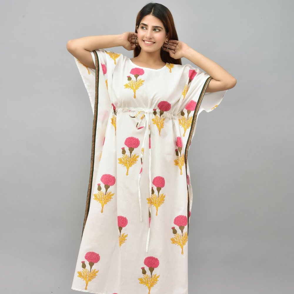 BRAND NEW Cotton Kaftan Floral Kaftan Long Caftan Dress Moms Maxi Dress
